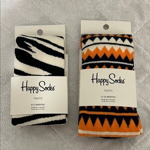 Baby Happy Socks Zebra and Geometric Patterned Tights